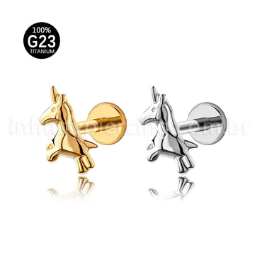 Piercing Labret Titânio Unicórnio