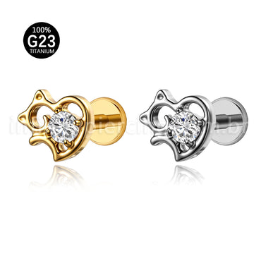 Piercing Labret Titânio Gato/Coração