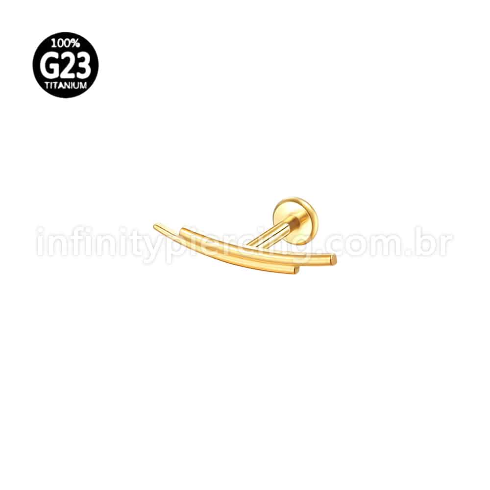 Piercing Labret Titânio Barras Curvo