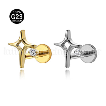 Piercing Labret Titânio Estrela