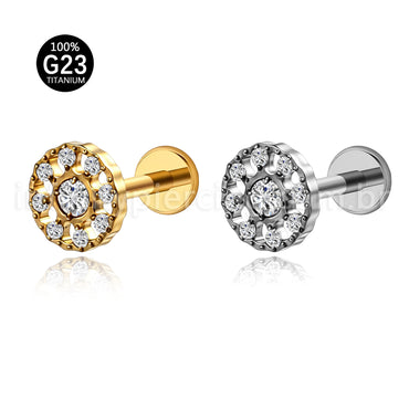 Piercing Labret Titânio Flor