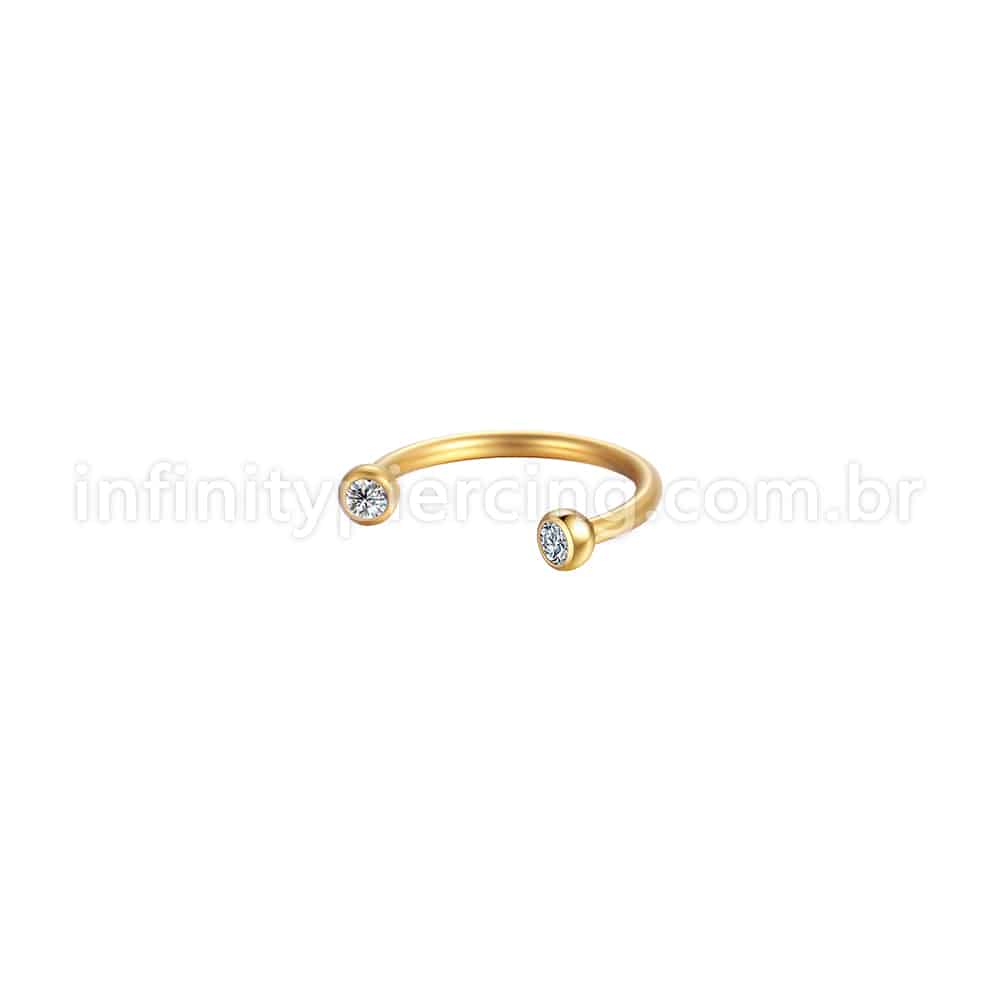 Piercing Ferradura Aço Cirúrgico Zircônia Cravada