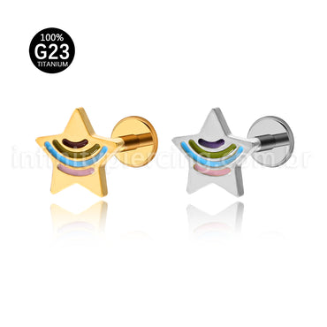 Piercing Labret Titânio Estrelinha