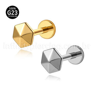 Piercing Labret Titânio Hexagonal