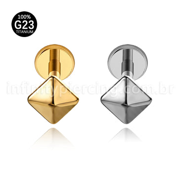 Piercing Labret Titânio Quadrado