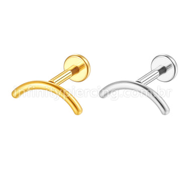 Piercing Labret Aço Cirúrgico Curvo