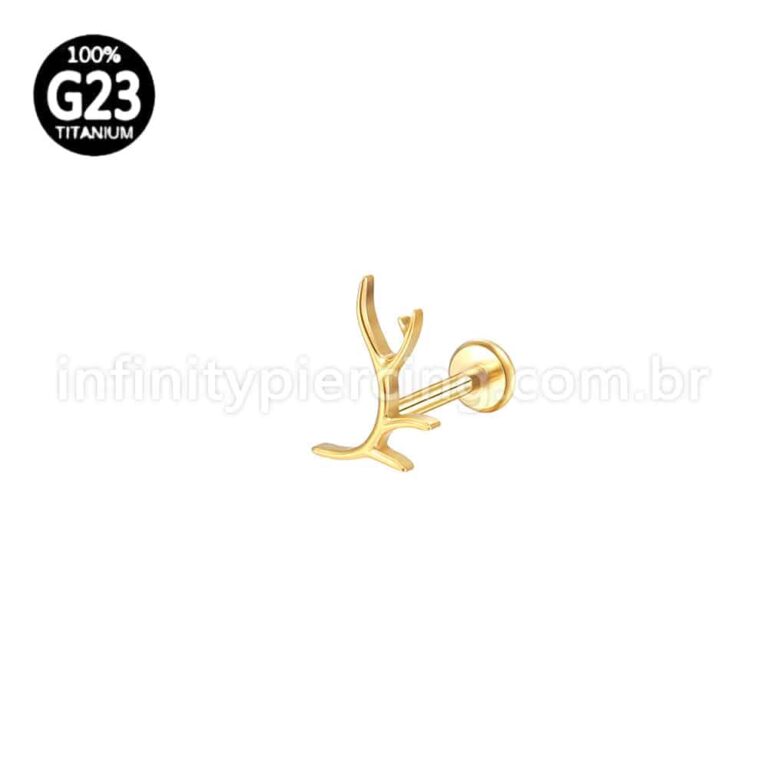 Piercing Labret Titânio Galho