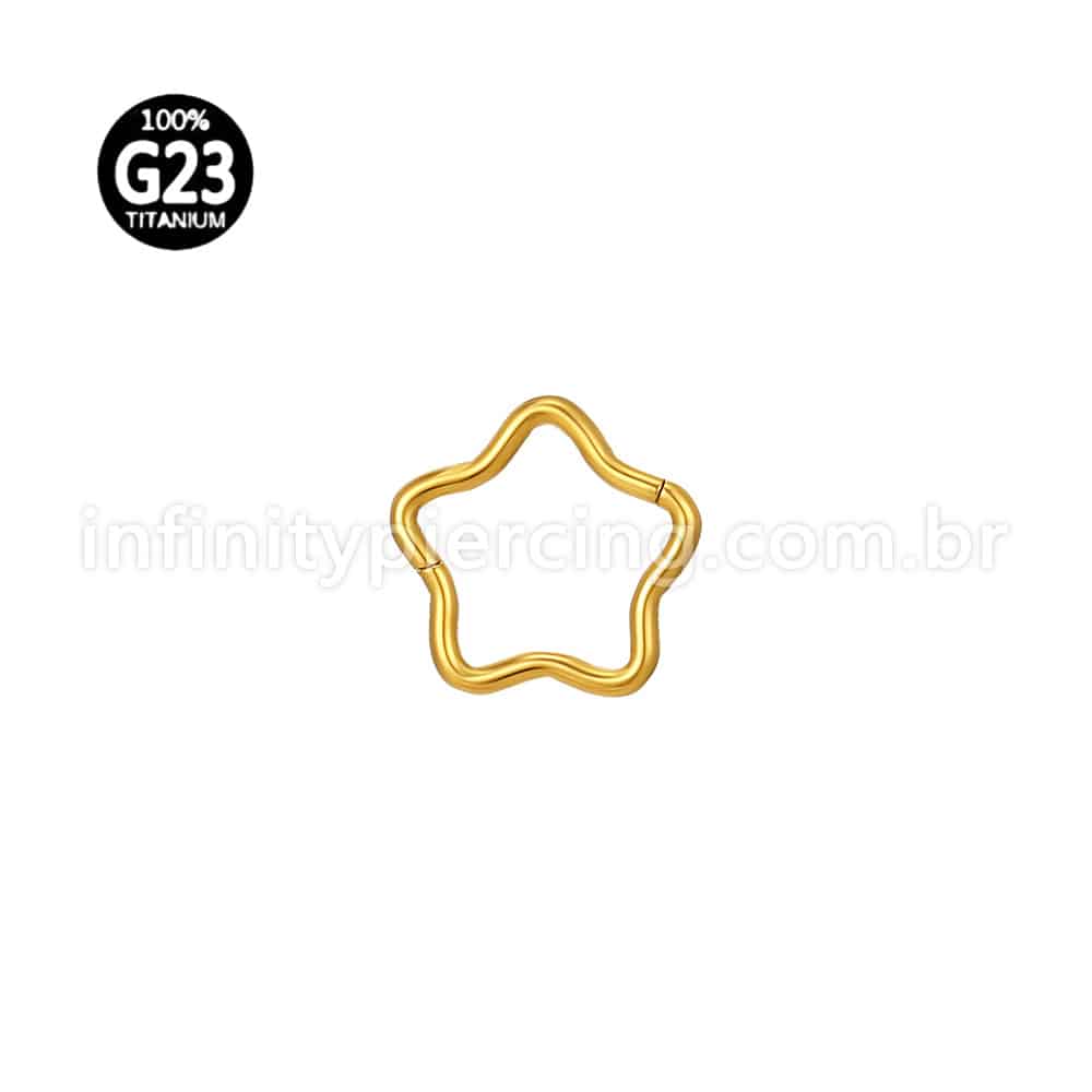 Piercing Argola Estrela Titânio