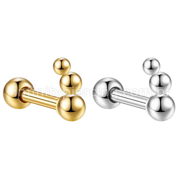 Piercing MiniBarbell Bolinhas Aço Cirúrgico