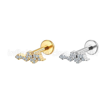 Piercing Labret Aço Cirúrgico Cobra Zircônia