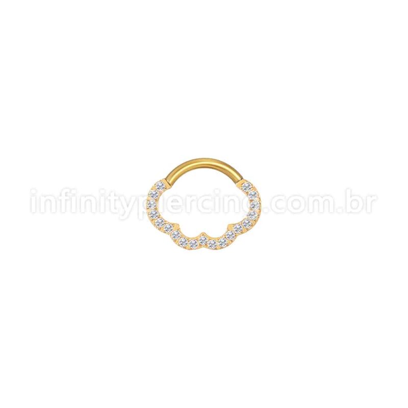 Piercing Meia Argola Aço Cirúrgico Nuvem
