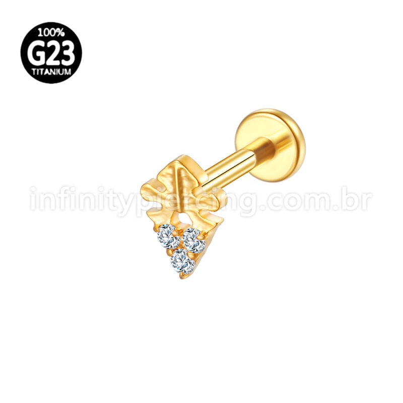 Piercing Labret Titânio 3 Zircônias