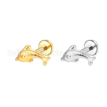 Piercing Labret Aço Cirúrgico Golfinho