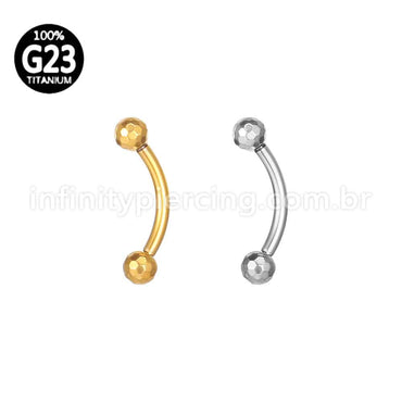 Piercing Barbell Curvo Titânio Rosca Interna Lapidada