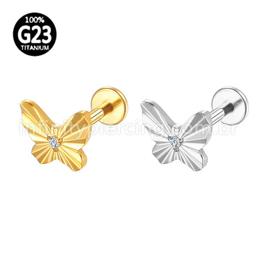 Piercing Labret Titânio Borboleta