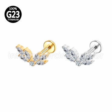 Piercing Labret Titânio 7 Pedras Zircônia