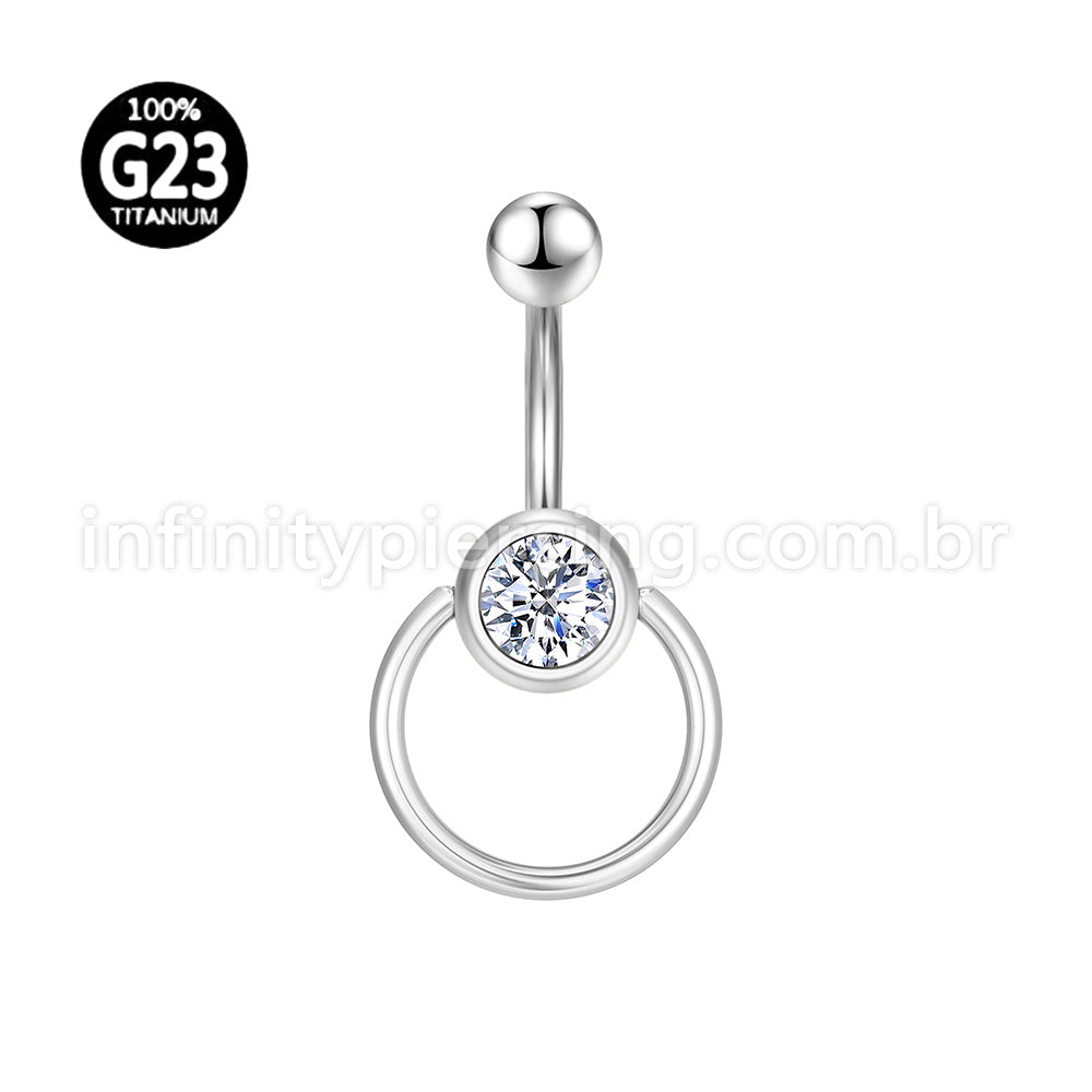 Piercing Banana Titânio Zircônia Com Argola