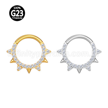 Piercing Argola Titânio Detalhe Frontal Spike