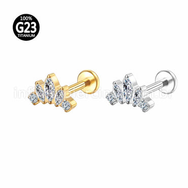 Piercing Labret Titânio Cluster Zircônia