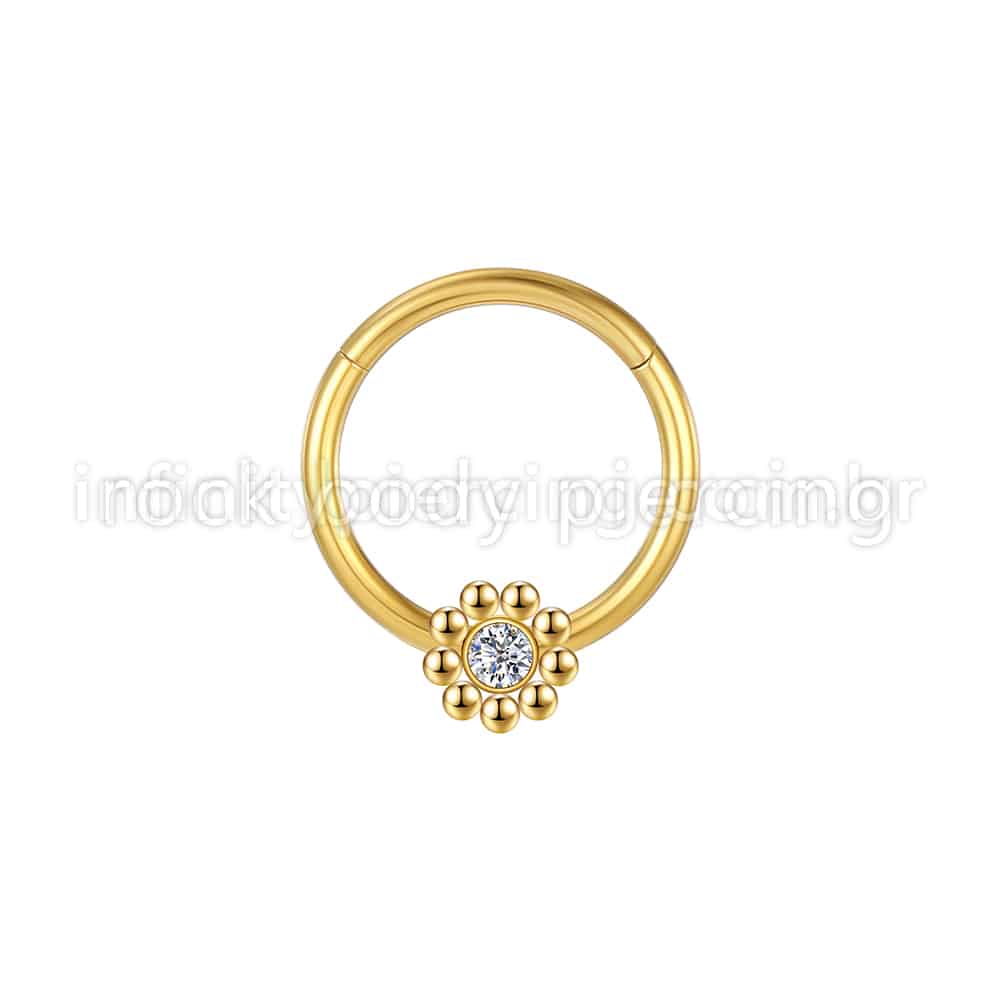 Piercing Argola Aço Cirúrgico Segmento Articulado Strass
