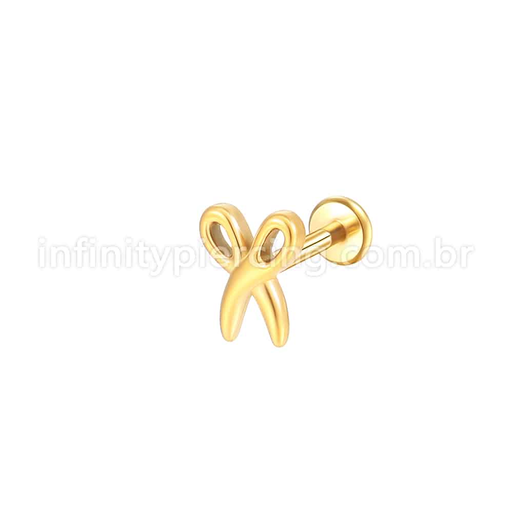 Piercing Labret Aço Cirúrgico Tesoura