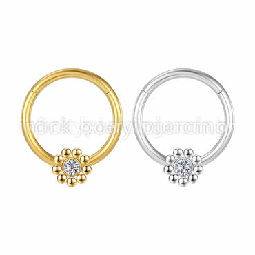 Piercing Argola Aço Cirúrgico Segmento Articulado Strass