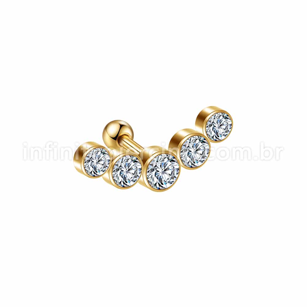 Piercing Minibarbell Aço Cirúrgico Zircônia