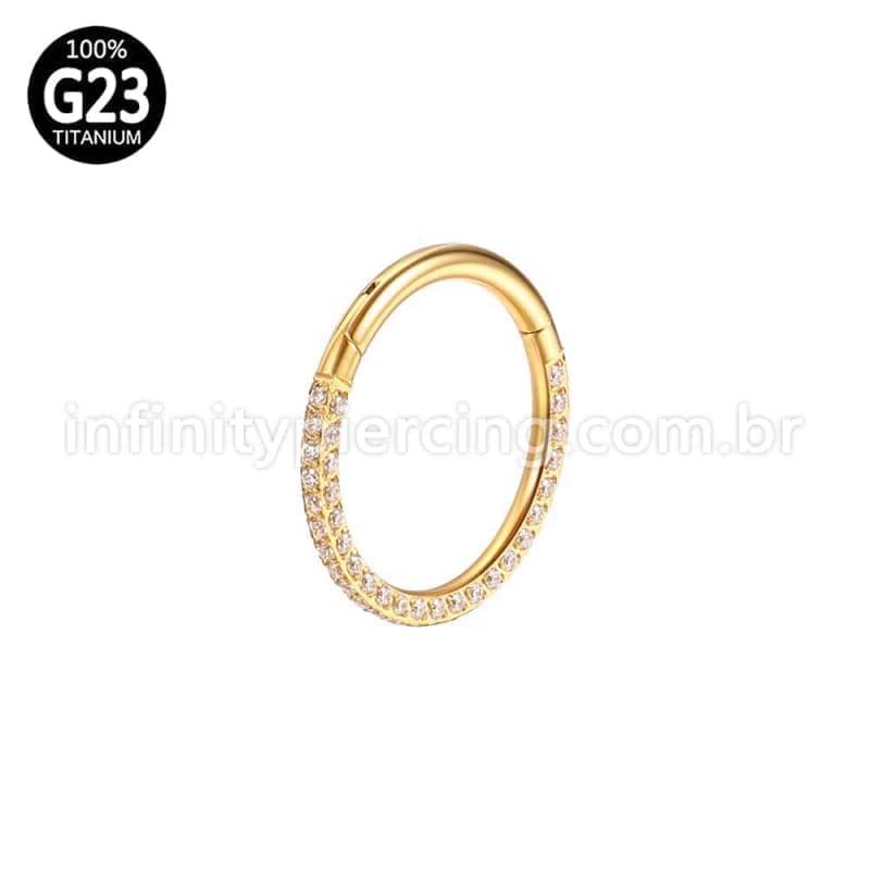 Piercing Argola Titânio Segmento Articulado Zircônia