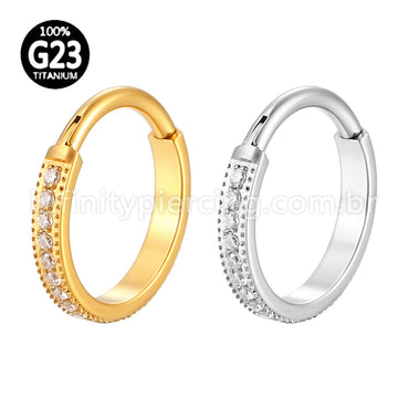 Piercing Argola Titânio Com Zircônia Cravejada
