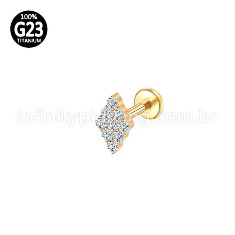 Piercing Labret Losango Com Zircônia