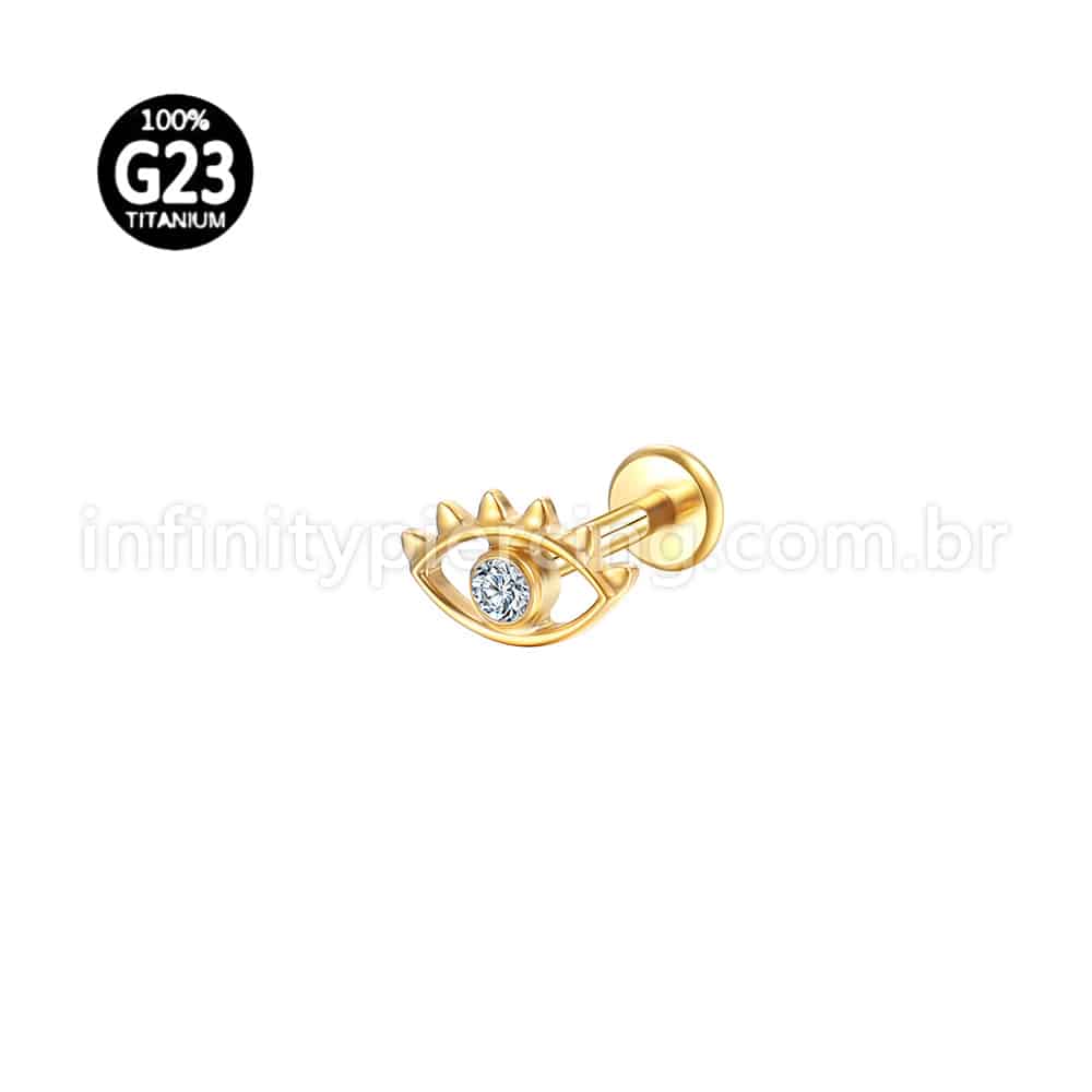 Piercing Labret Titânio Olho Zircônia