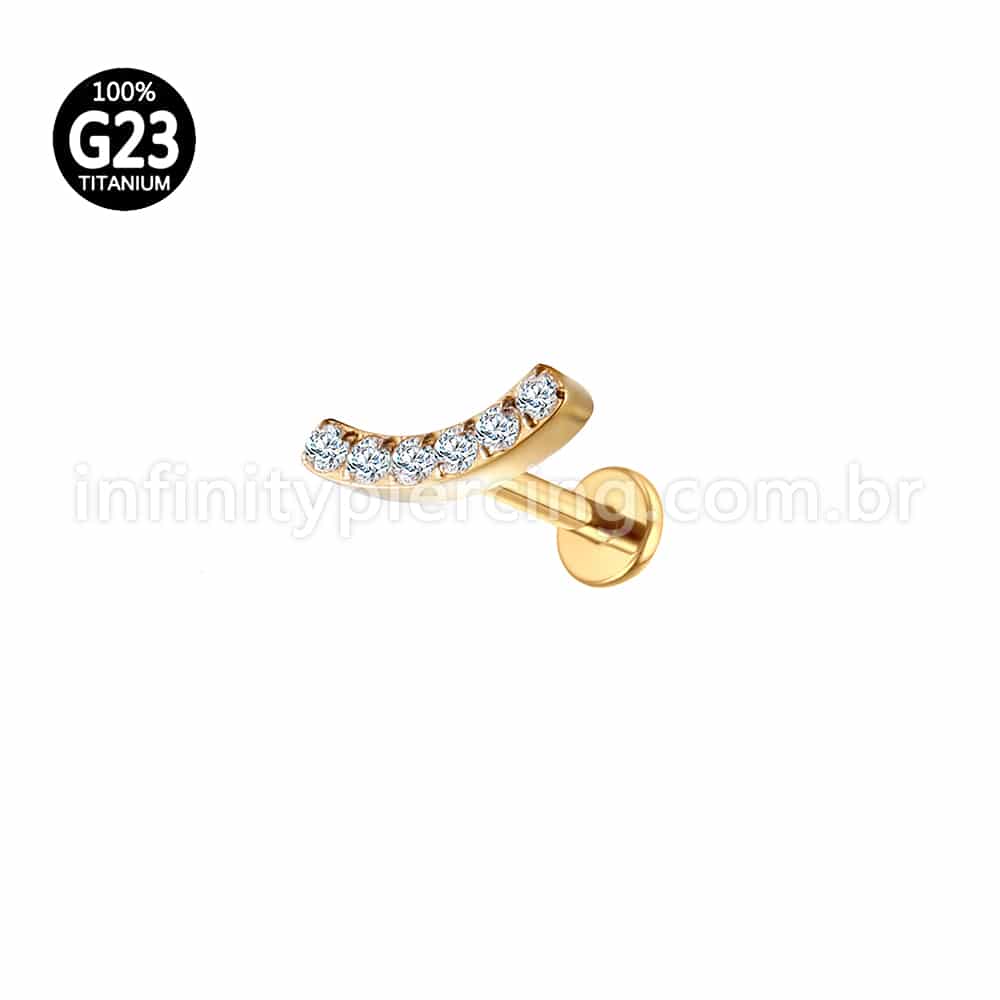 Piercing Labret Cluster Titânio Zircônia Cravejada