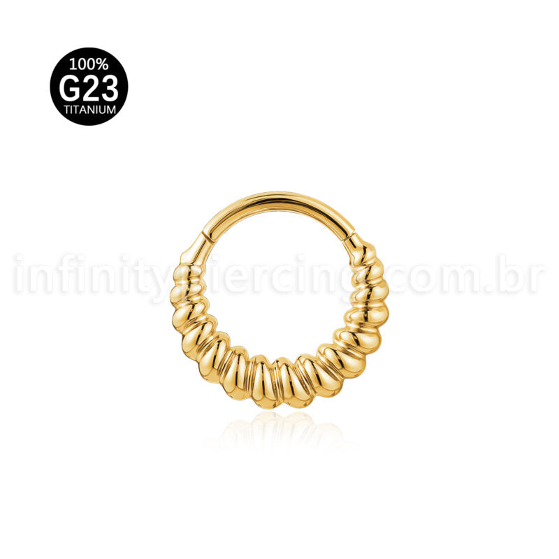 Piercing Argola Titânio Com Detalhe Torcido