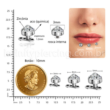 Piercing Microdermal Titânio Swarovski