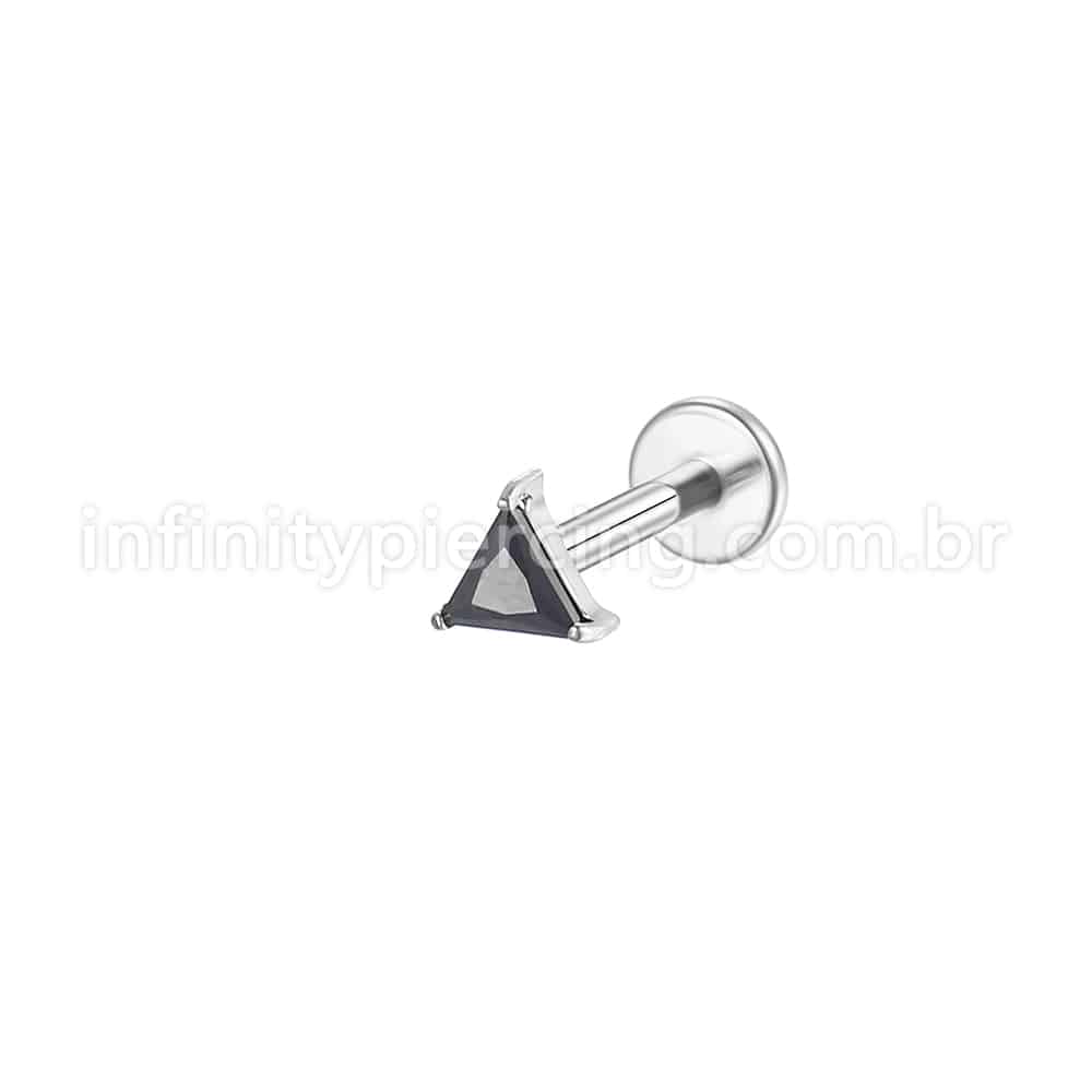 Piercing Labret Aço Cirúrgico Zircônia Triangular