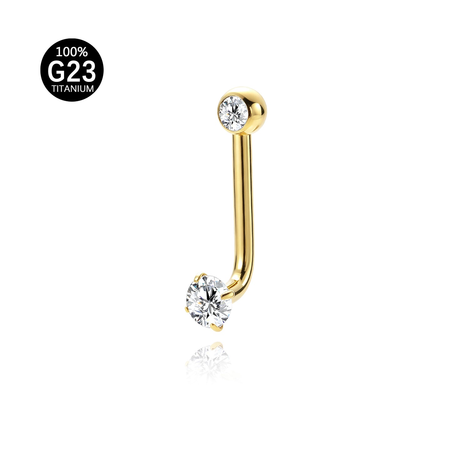 Piercing de Umbigo Titânio G23 Premium com Design Feminino Sofisticado