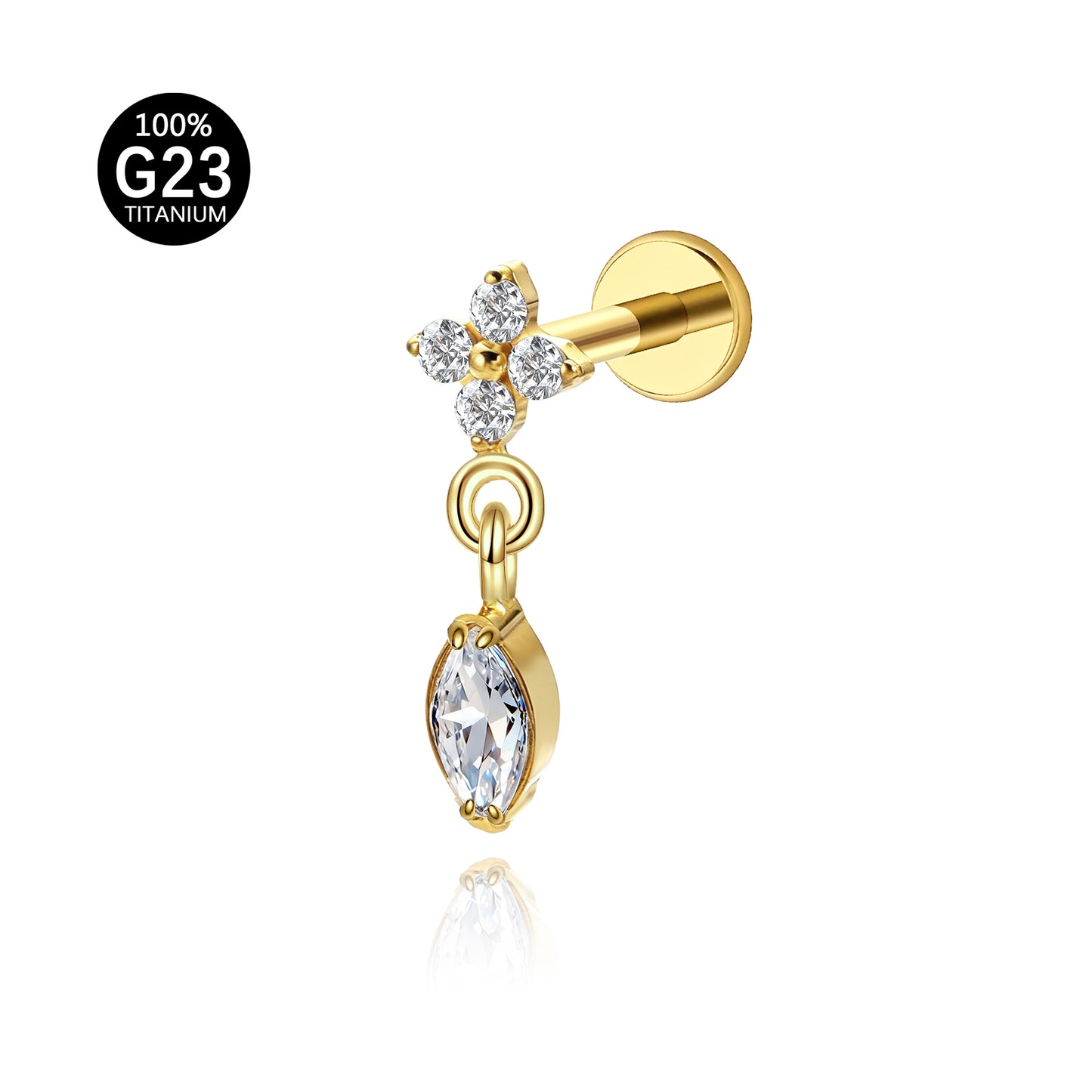 Piercing Labret Feminino com Brilho Sutil e Charme Sofisticado