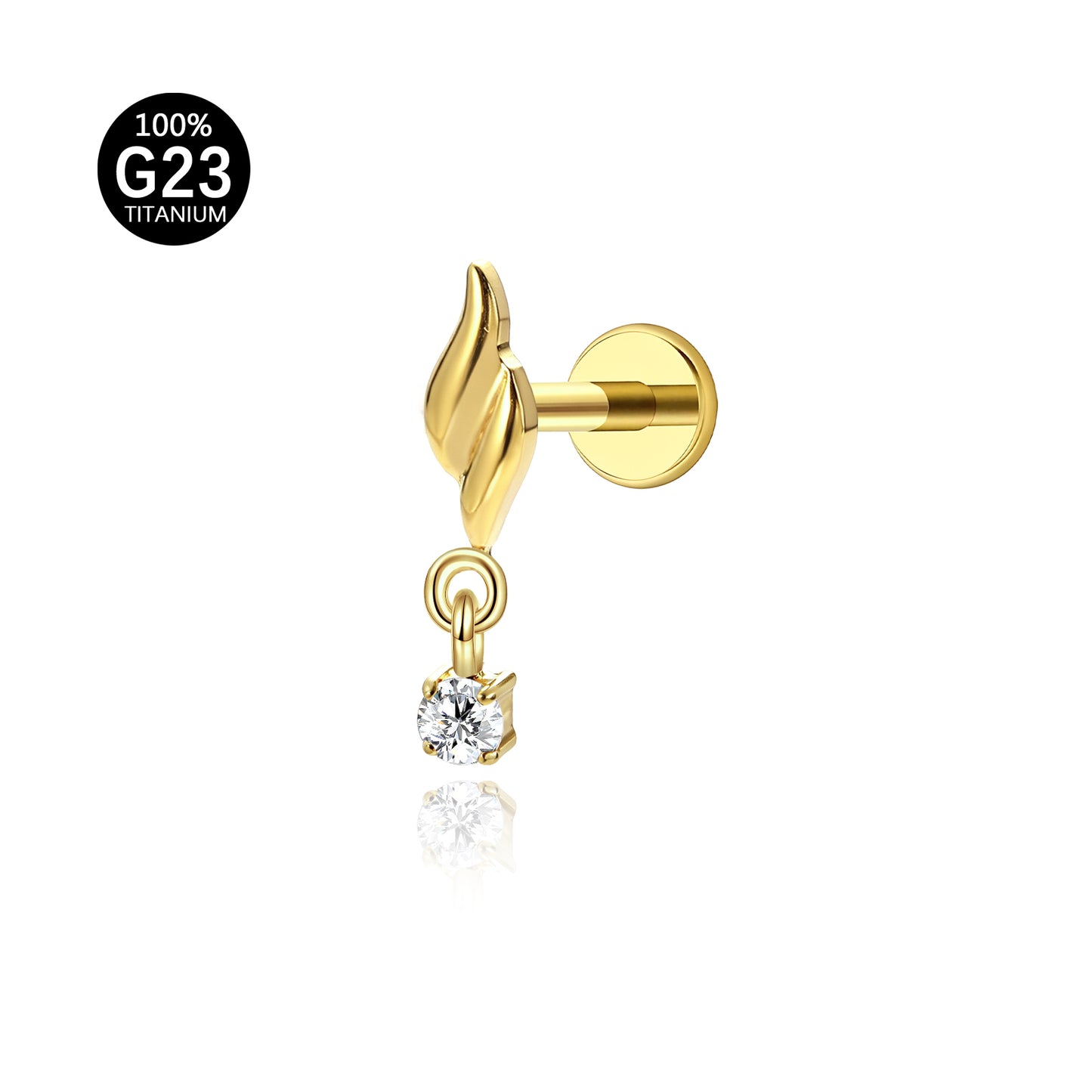 Piercing Labial em Titânio G23 com Design de Raio Suave
