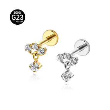 Piercing Labret em Titânio G23 com Zircônia de Alto Brilho – Design Elegante e Moderno Mais Vendido