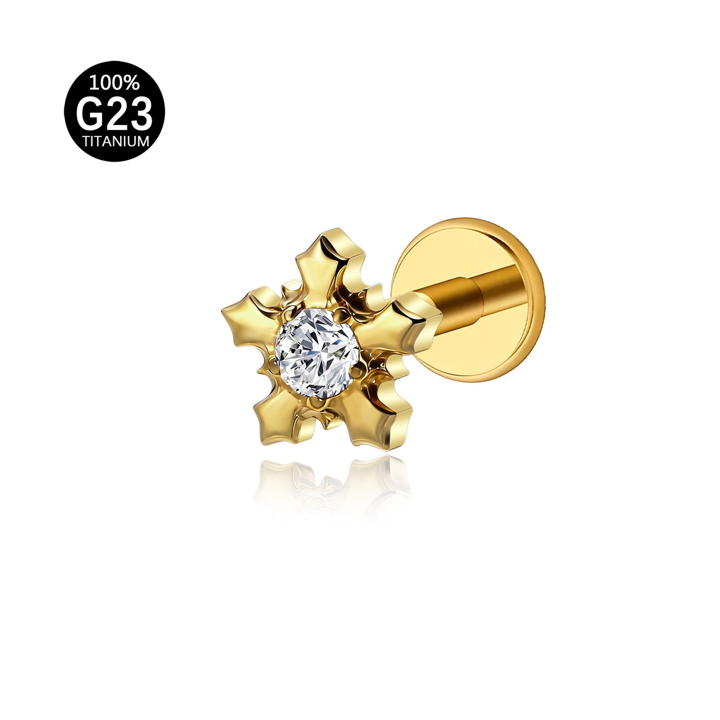 Piercing Labret Feminino Titânio G23 com Design Artístico e Moderno