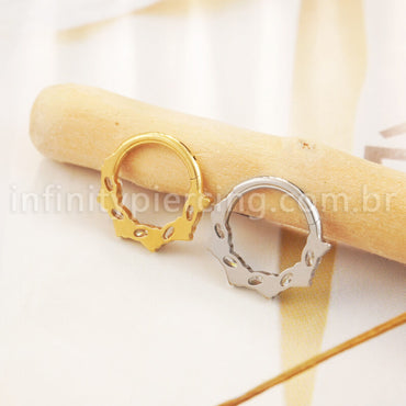Piercing Argola Titânio Zircônia Cravejada Frontal