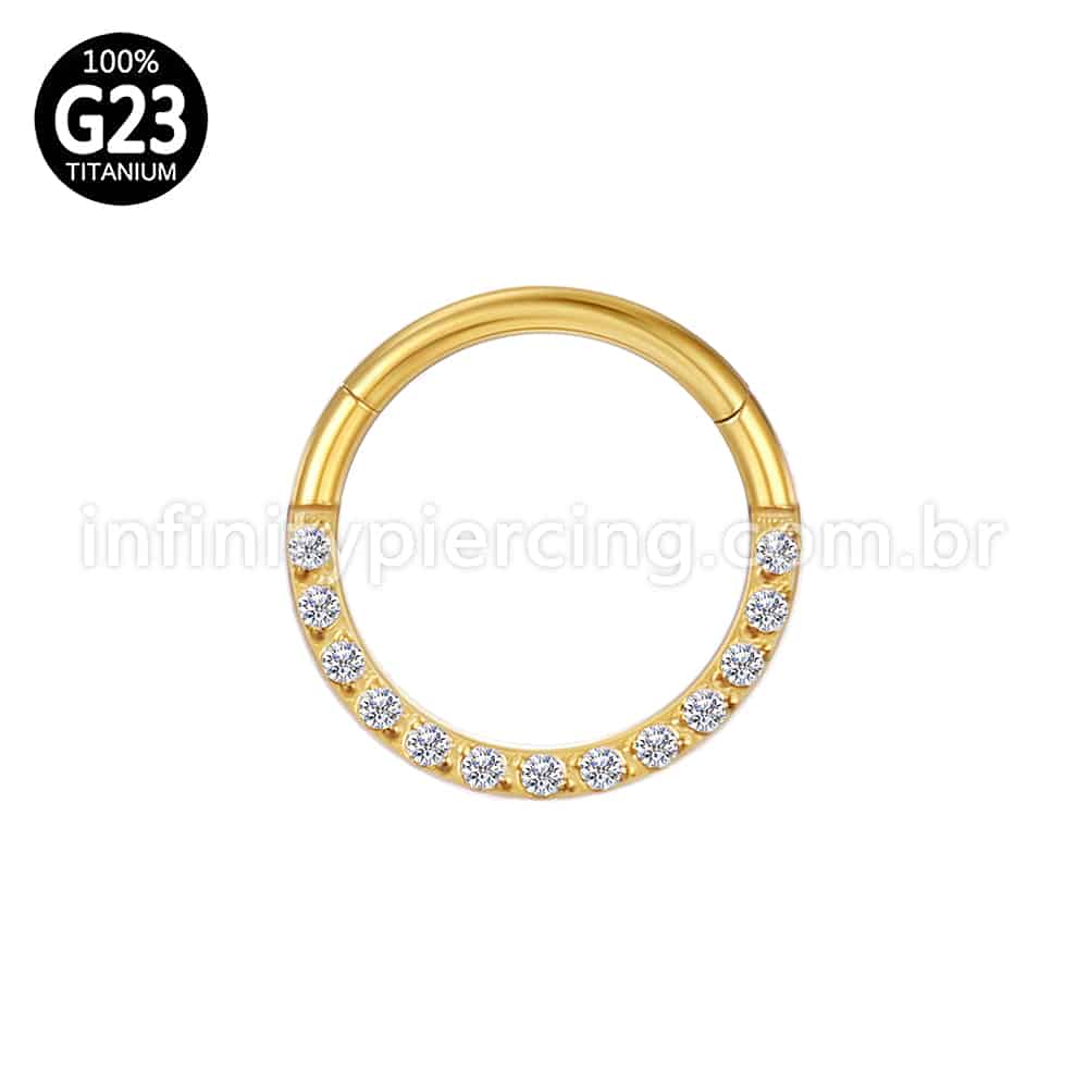 Piercing Argola Segmento Articulado Titânio Zircônia