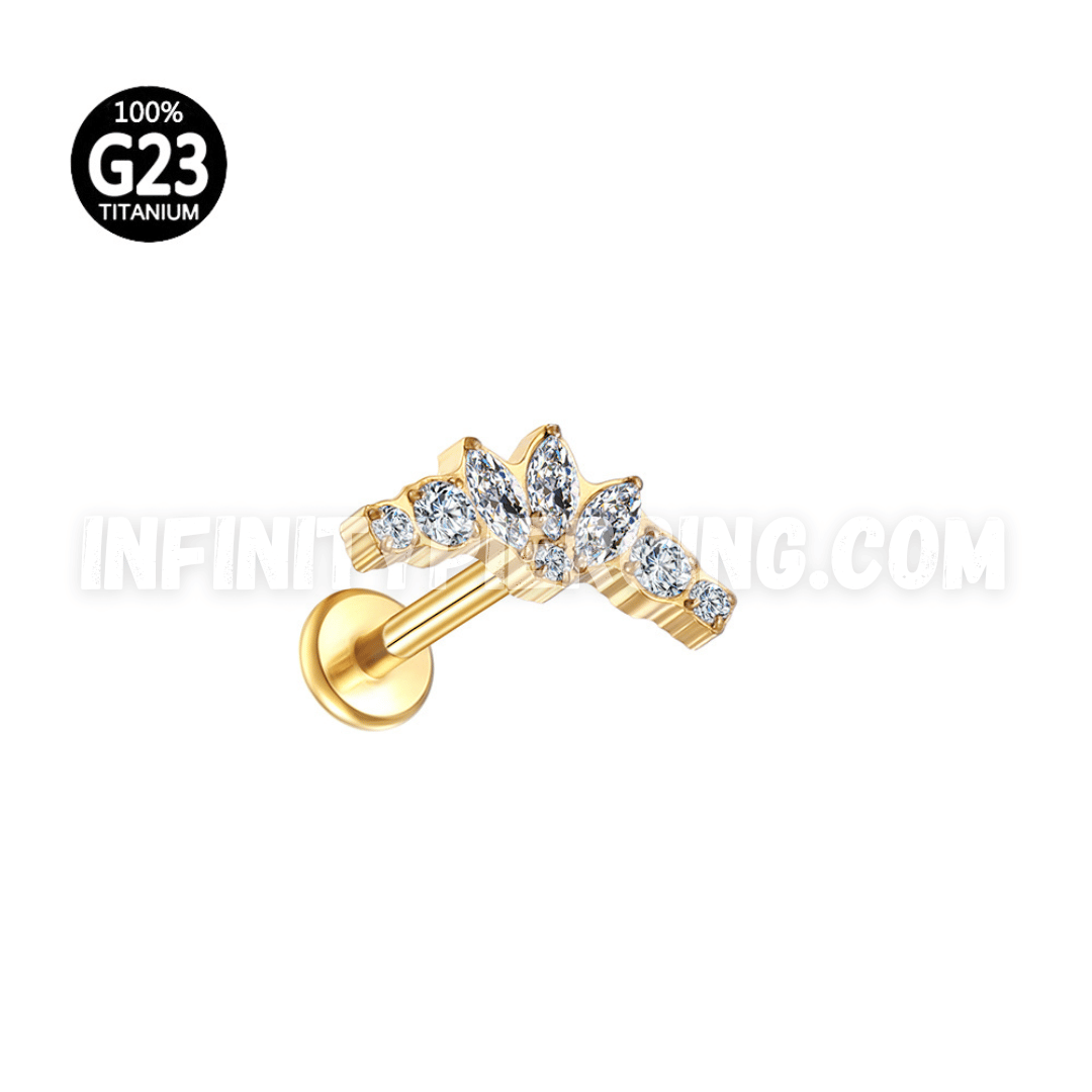 Piercing Labret Titânio Cluster Zircônia