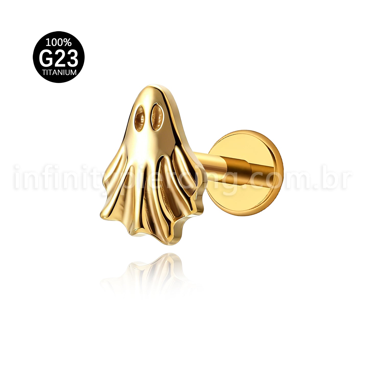 Piercing Labret Titânio Fantasma