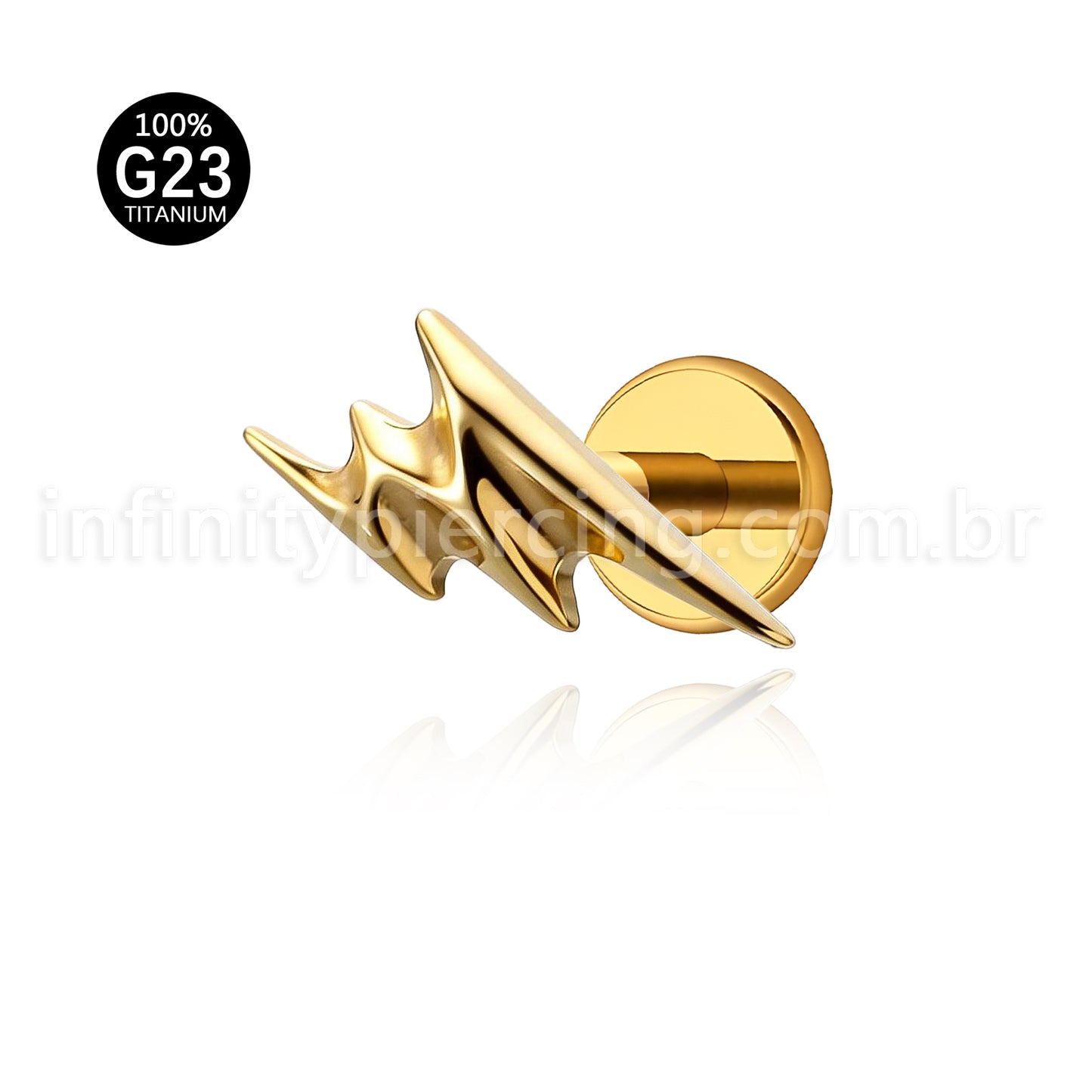 Piercing Labret Titânio Relâmpago