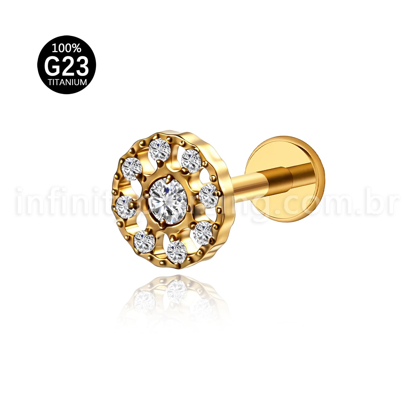 Piercing Labret Titânio Flor