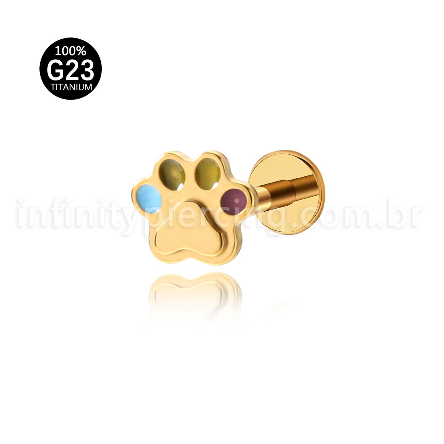 Piercing Labret Titânio Patinha