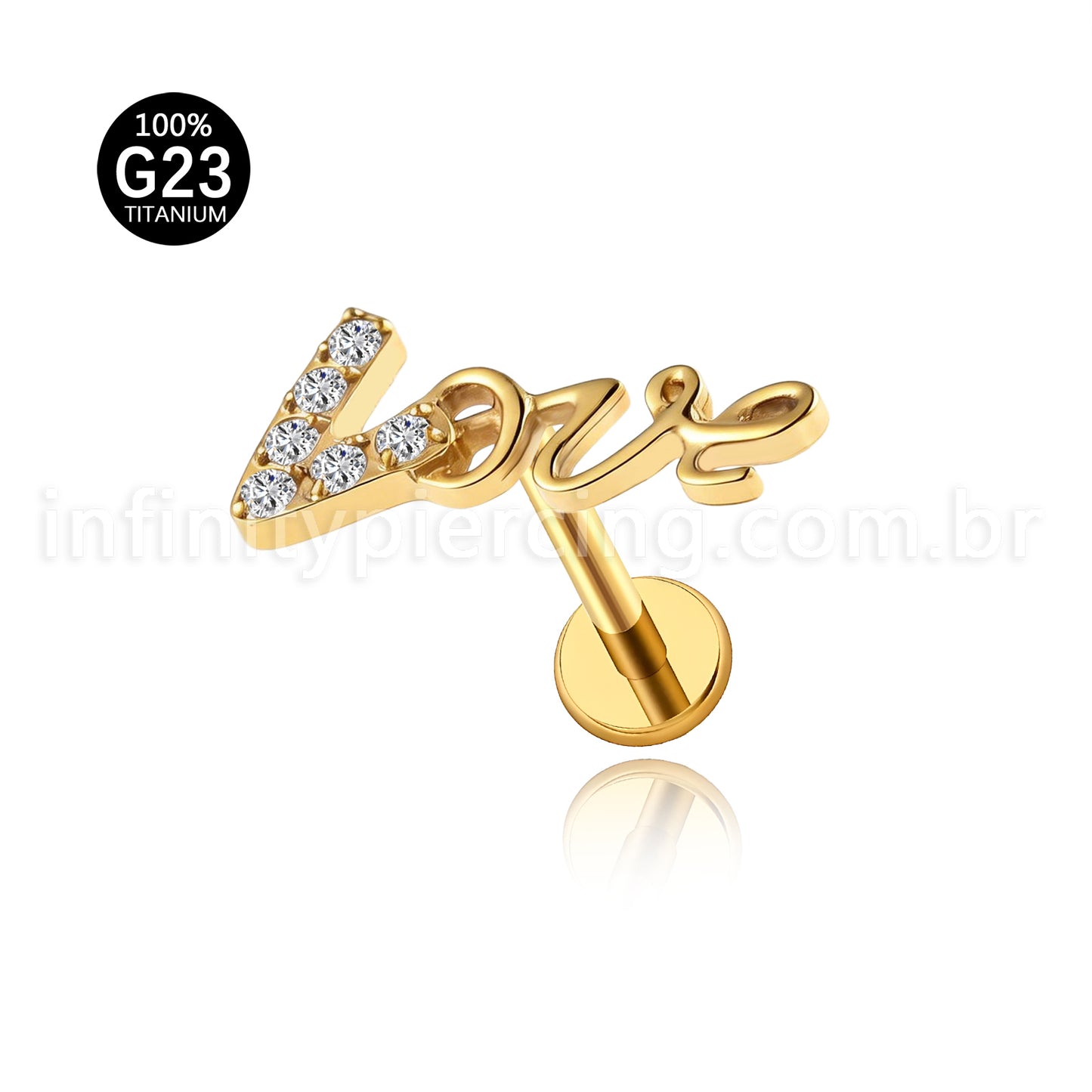 Piercing Labret Titânio Love