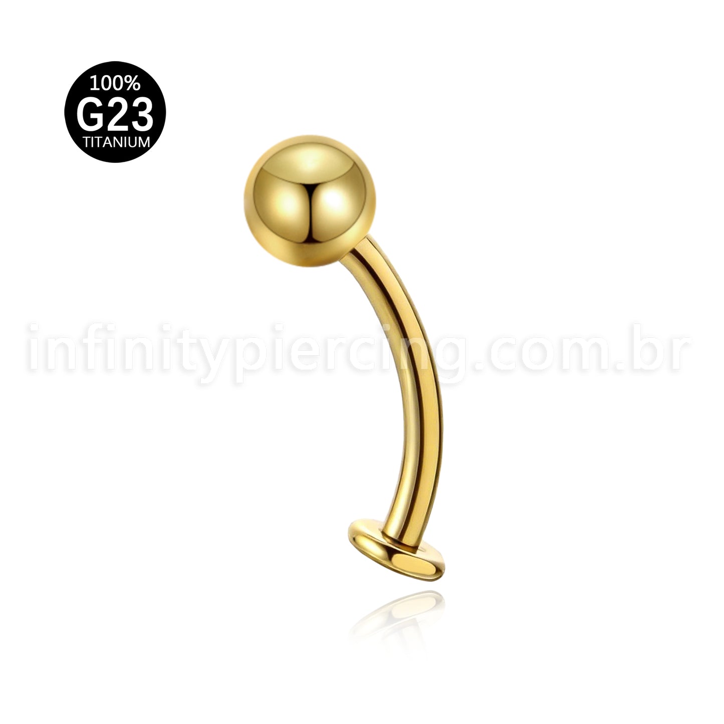 Piercing Banana Titânio Floating Bolinha