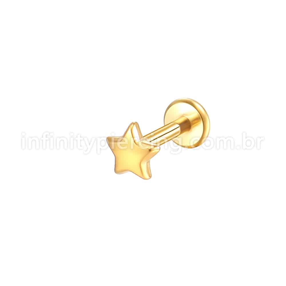 Piercing Labret Aço Cirúrgico Estrela
